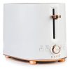 Café Express Finish 2 Slice Metal Toaster White - Image 3