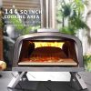 PIZZELLO Outdoor Pizza Oven 12  Propane   Wood Fired Dual Fuel with Gas Burner, Wood Tray, Pizza Stone, Pizza Peel, Carry Bag, Thermometer   Black - Image 4