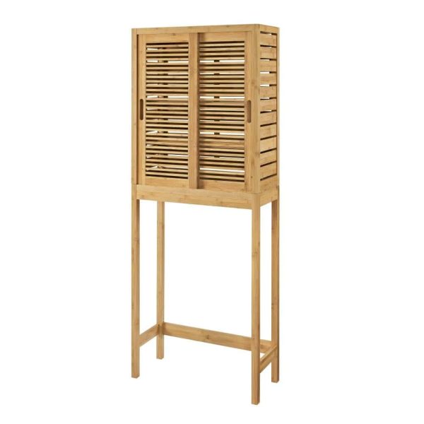 Bracken 26-in W x 65-in H x 11-in D Natural 3-Shelf Over-the-Toilet Storage