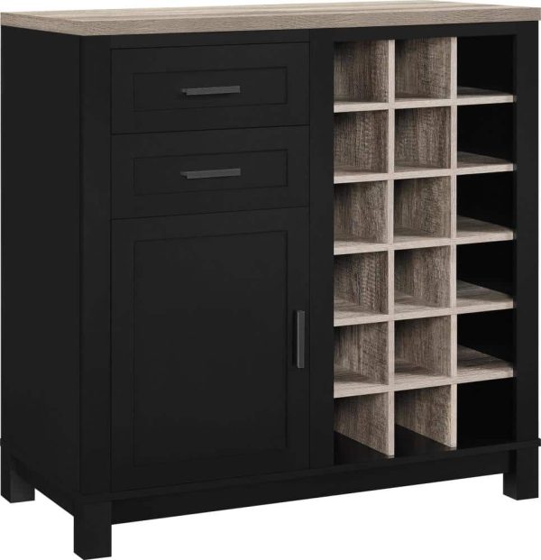 Black Composite Base with Composite Top Kitchen Cart (36-in x 18.2-in x 37.1-in)