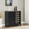 Black Composite Base with Composite Top Kitchen Cart (36-in x 18.2-in x 37.1-in) - Image 5