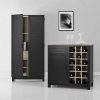 Black Composite Base with Composite Top Kitchen Cart (36-in x 18.2-in x 37.1-in) - Image 6
