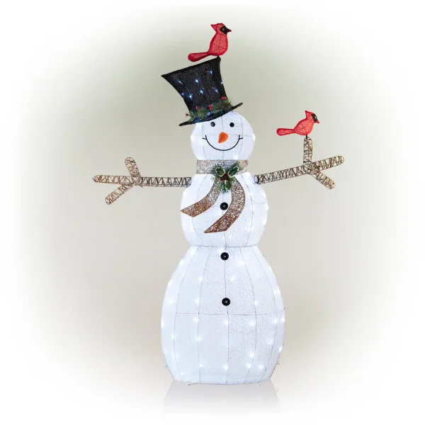 Corporation 74-in Snowman Free Standing Decoration with White LED Lights