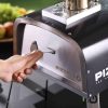 PIZZELLO Outdoor Pizza Oven 12  Propane   Wood Fired Dual Fuel with Gas Burner, Wood Tray, Pizza Stone, Pizza Peel, Carry Bag, Thermometer   Black - Image 5