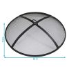 Outdoor Heavy-Duty Steel Mesh Round Camp Fire Pit Spark Screen Lid with Handle   36    Black - Image 3