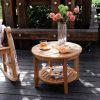 Casual Heaton Teak Side Table with Shelf - Image 2
