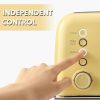 BUYDEEM DT640 4-Slice Toaster, Extra Wide Slots, Retro Stainless Steel, 7-Shade Settings (Mellow Yellow) - Image 4
