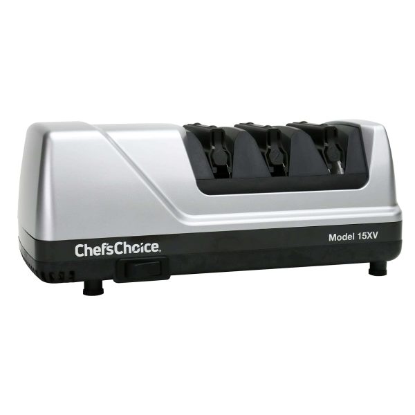 Chef’sChoice Trizor 15XV Professional Electric Knife Sharpener for Kitchen Knives, 75db, 3 Slots, Gray