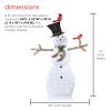 Corporation 74-in Snowman Free Standing Decoration with White LED Lights - Image 2