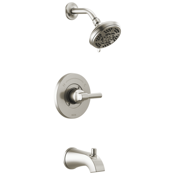 Becker Spotshield Brushed Nickel 1-handle Multi-function Round Bathtub and Shower Faucet Valve Included