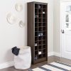 Space-Saving 36 Pair Shoe Storage Cabinet With Cubbies, Espresso - Image 3