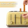 BUYDEEM DT640 4-Slice Toaster, Extra Wide Slots, Retro Stainless Steel, 7-Shade Settings (Mellow Yellow) - Image 5
