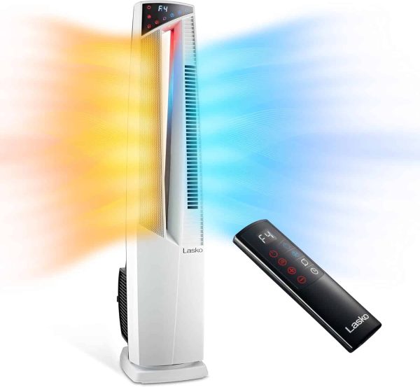 Oscillating Hybrid Fan and Space Heater for Home, All Season High Velocity Hybrid, White, 1500W, FHV820
