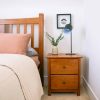 Shaker 2-Drawer Bedside Nightstand, Solid Wood with Walnut Finish - Image 2