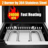 QuliMetal Table Top Grill Portable Griddle with Hood Non-Stick Flat Top Grill Griddle Propane Grill - Image 4
