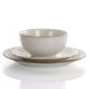 Contessa 16 Piece Embossed Scalloped Stoneware Dinnerware Set in Ivory - Image 2