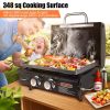 QuliMetal Table Top Grill Portable Griddle with Hood Non-Stick Flat Top Grill Griddle Propane Grill - Image 2