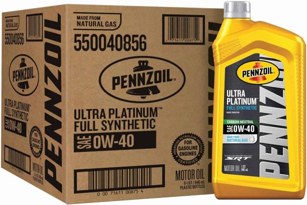 Pennzoil Ultra Platinum (6x1qt): Full Syn 0W-40, Extreme Protection, Case Deal