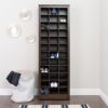 Space-Saving 36 Pair Shoe Storage Cabinet With Cubbies, Espresso - Image 2