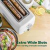 BELLA 4 Slice Toaster, Long Slot   Removable Crumb Tray, 7 Shading Options with Auto Shut Off, Cancel   Reheat Button, Toast Bread   Bagel, White - Image 2