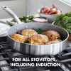 Chatham Tri-Ply Stainless Steel Healthy Ceramic Nonstick 12 Piece Cookware Pots and Pans Set, Silver - Image 6