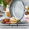 Chatham Tri-Ply Stainless Steel Healthy Ceramic Nonstick 12 Piece Cookware Pots and Pans Set, Silver - Image 9