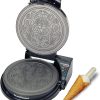 Chef sChoice KrumKake Maker Features Nonstick Surface and  Heat Recovery with Temperature Control and Ready Light, Includes Roller, 1050-Watts, Silver - Image 6