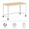 Space Solutions 48  Wide Mobile Metal Desk for Home Office with Maple Top   Space Solutions - Image 3
