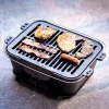 Bruntmor Heavy Duty Pre-Seasoned Cast Iron Portable Grill - Image 3