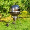 Captiva Designs E02GR013 22  Kettle Charcoal Grill with Pizza Ring and Pizza Stone   Black - Image 6