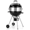 Captiva Designs E02GR013 22  Kettle Charcoal Grill with Pizza Ring and Pizza Stone   Black - Image 2