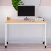 Space Solutions 48  Wide Mobile Metal Desk for Home Office with Maple Top   Space Solutions - Image 9