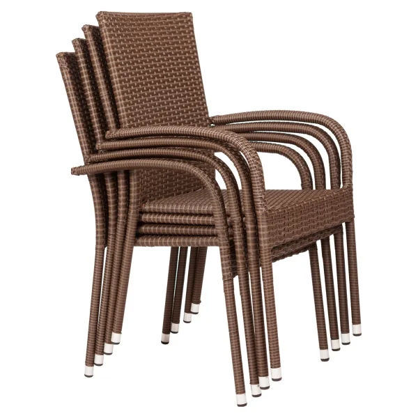 Patio Sense Morgan Outdoor Wicker Chair   Set of 4