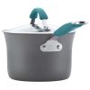 Ray Cucina Hard-Anodized Nonstick Cookware and Prep Bowl Set, 18-Piece   Gray/Blue - Image 3