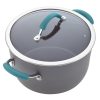 Ray Cucina Hard-Anodized Nonstick Cookware and Prep Bowl Set, 18-Piece   Gray/Blue - Image 4