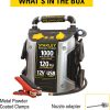 STANLEY J5C09 Portable Power Station Jump Starter 1000 Peak Amp Battery Booster, 120 PSI Air Compressor, USB Port, Battery Clamps - Image 8