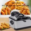 Secura 1700-Watt Stainless-Steel Triple Basket Electric Deep Fryer with Timer Free Extra Odor Filter, 4L/17-Cup,Silver - Image 3