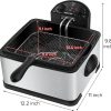 Secura 1700-Watt Stainless-Steel Triple Basket Electric Deep Fryer with Timer Free Extra Odor Filter, 4L/17-Cup,Silver - Image 2