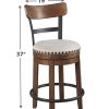 Signature Design by  Valebeck Rustic Farmhouse 24.5” Counter Height Swivel Bar Stool, Brown - Image 3