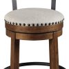 Signature Design by  Valebeck Rustic Farmhouse 24.5” Counter Height Swivel Bar Stool, Brown - Image 4
