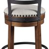 Signature Design by  Valebeck Rustic Farmhouse 24.5” Counter Height Swivel Bar Stool, Brown - Image 5
