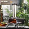 PIZZELLO Outdoor Pizza Oven 12  Propane   Wood Fired Dual Fuel with Gas Burner, Wood Tray, Pizza Stone, Pizza Peel, Carry Bag, Thermometer   Black - Image 8
