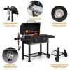 PHI VILLA THD-E02GR005 Heavy-duty Outdoor Barrel Charcoal Grill in Black - Image 5