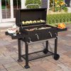 PHI VILLA THD-E02GR005 Heavy-duty Outdoor Barrel Charcoal Grill in Black - Image 6
