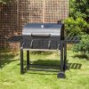 PHI VILLA THD-E02GR005 Heavy-duty Outdoor Barrel Charcoal Grill in Black - Image 8