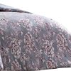 Benjara  Tyler 8- Piece Gray Floral Print Microfiber Queen Bed Comforter Set - Image 4