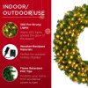 SKY5983 60 in. Pre-Lit LED Spruce Artificial Christmas Wreath with 300-Lights - Image 4