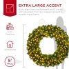 SKY5983 60 in. Pre-Lit LED Spruce Artificial Christmas Wreath with 300-Lights - Image 3