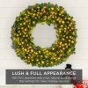 SKY5983 60 in. Pre-Lit LED Spruce Artificial Christmas Wreath with 300-Lights - Image 6