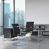 Set of 2 Black Faux Leather Seating Office Guest Chairs Waiting Room Chairs - Image 7